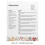 Recipe Binder Protective Sleeves and Printed Paper 8.5" x 11" Expansion Pack (Midnight Floral)