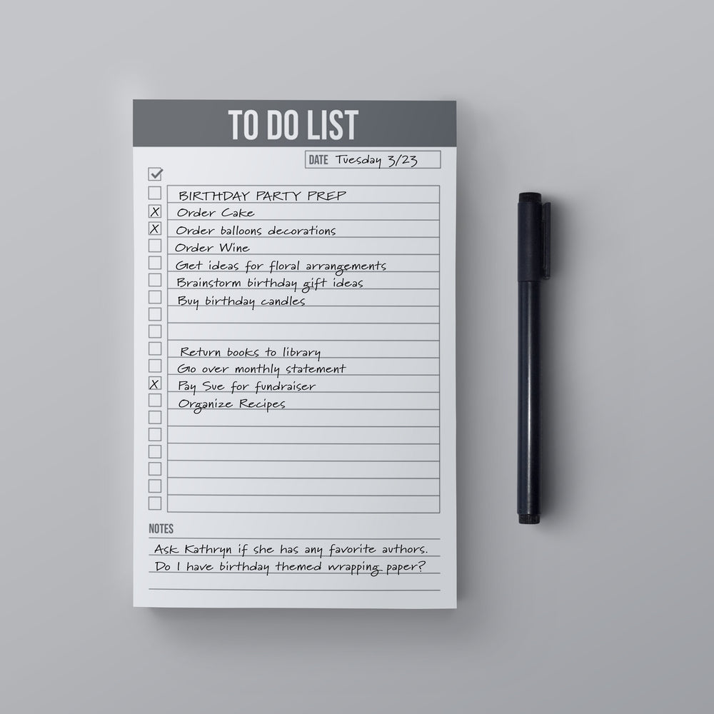 To Do List Magnetic Notepad 5.5" x 8.5" - Grey (50 Sheets)