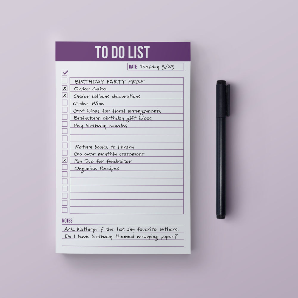 To Do List Magnetic Notepad 5.5" x 8.5" - Purple (50 Sheets)