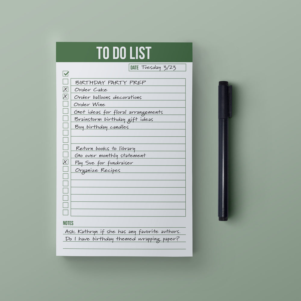 To Do List Magnetic Notepad 5.5" x 8.5" - Green (50 Sheets)