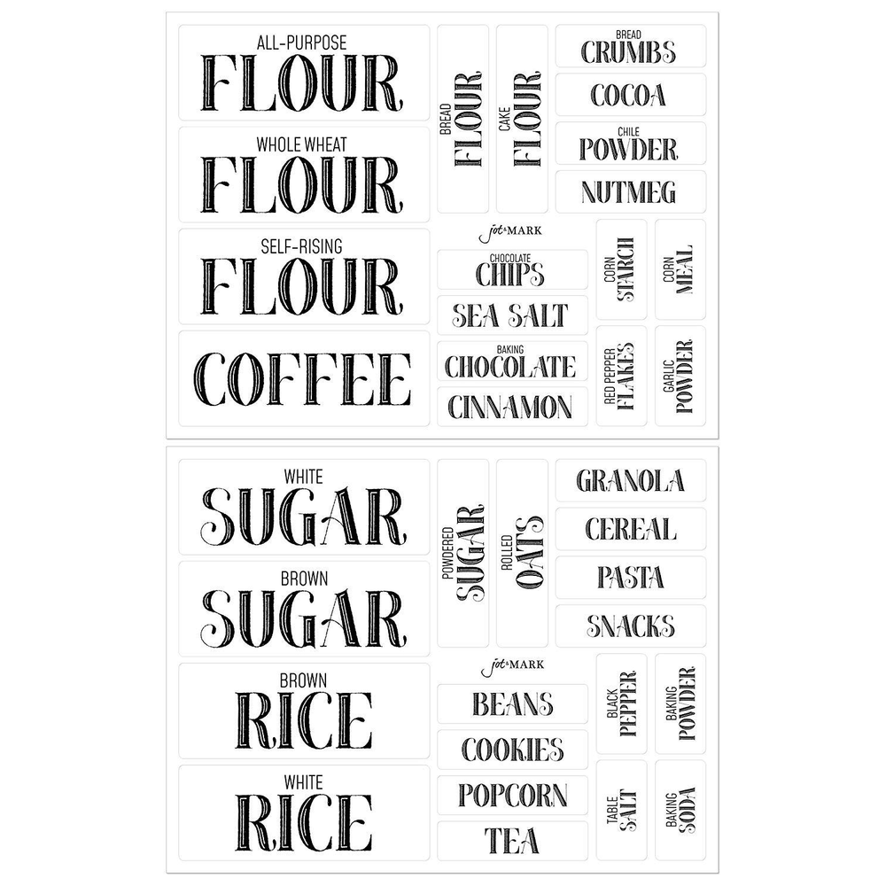 Pantry Labels for Kitchen Organization and Storage, Clear Stickers (Set of 36) - Patisserie