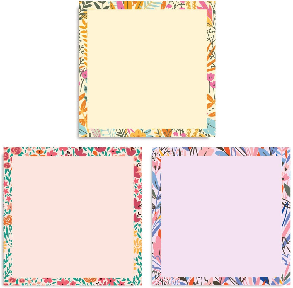 Floral Pastel Sticky Notes (Set of Six Notepads)