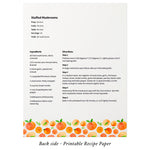 Recipe Binder Protective Sleeves and Printed Paper 8.5" x 11" Expansion Pack (Peach Dream)