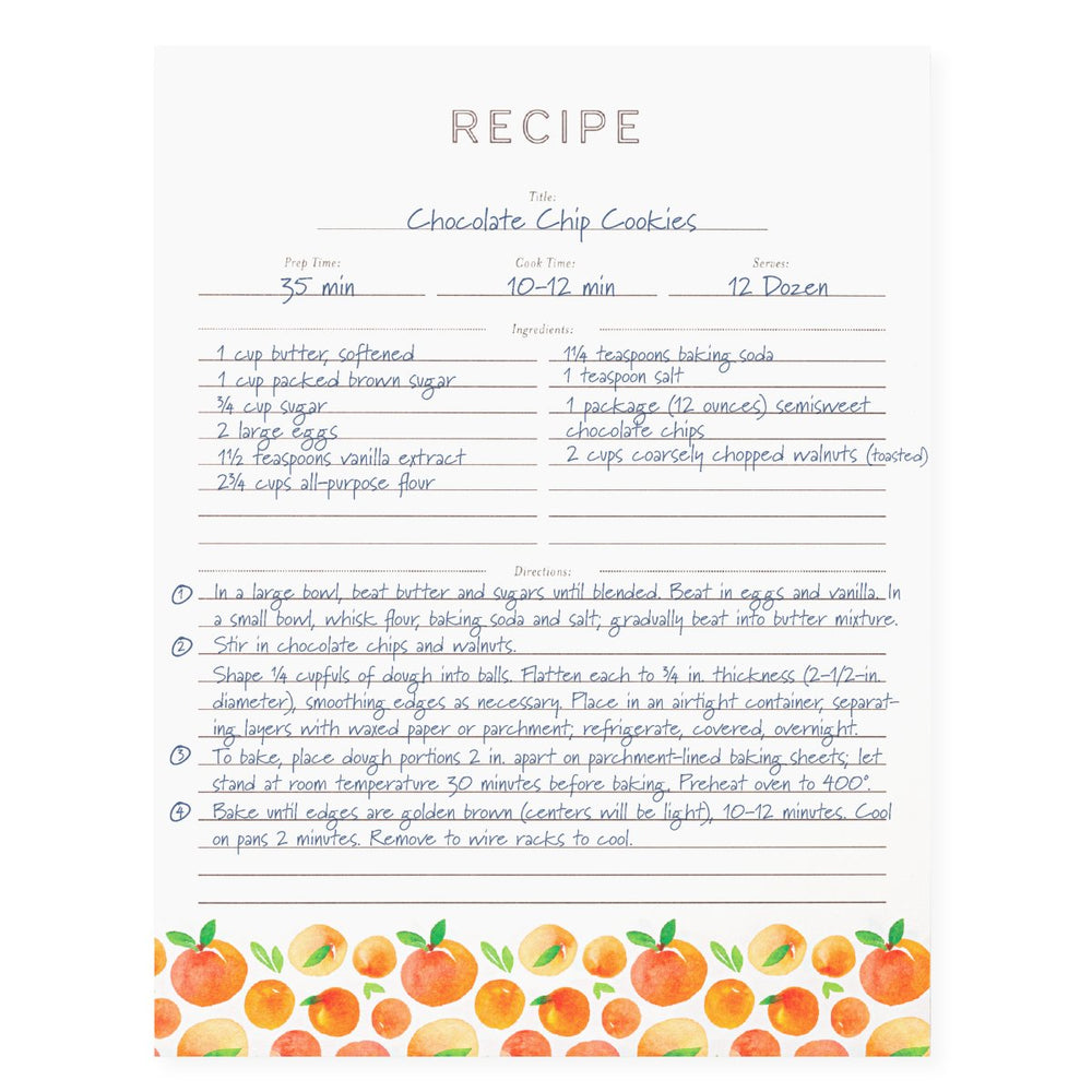 Recipe Binder Protective Sleeves and Printed Paper 8.5" x 11" Expansion Pack (Peach Dream)