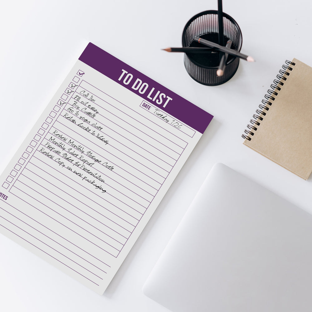 To Do List Magnetic Notepad 5.5" x 8.5" - Purple (50 Sheets)