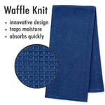 Dish Towels 100 Percent Cotton | Set of 4 for Drying and Kitchen Use (Regatta Blue)