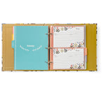 Recipe Binder Kit 8.5x9.5 (Scandinavian Floral) - Recipes Binder, 4x6in Recipe Cards, Rainbow Dividers, and Protective Sleeves