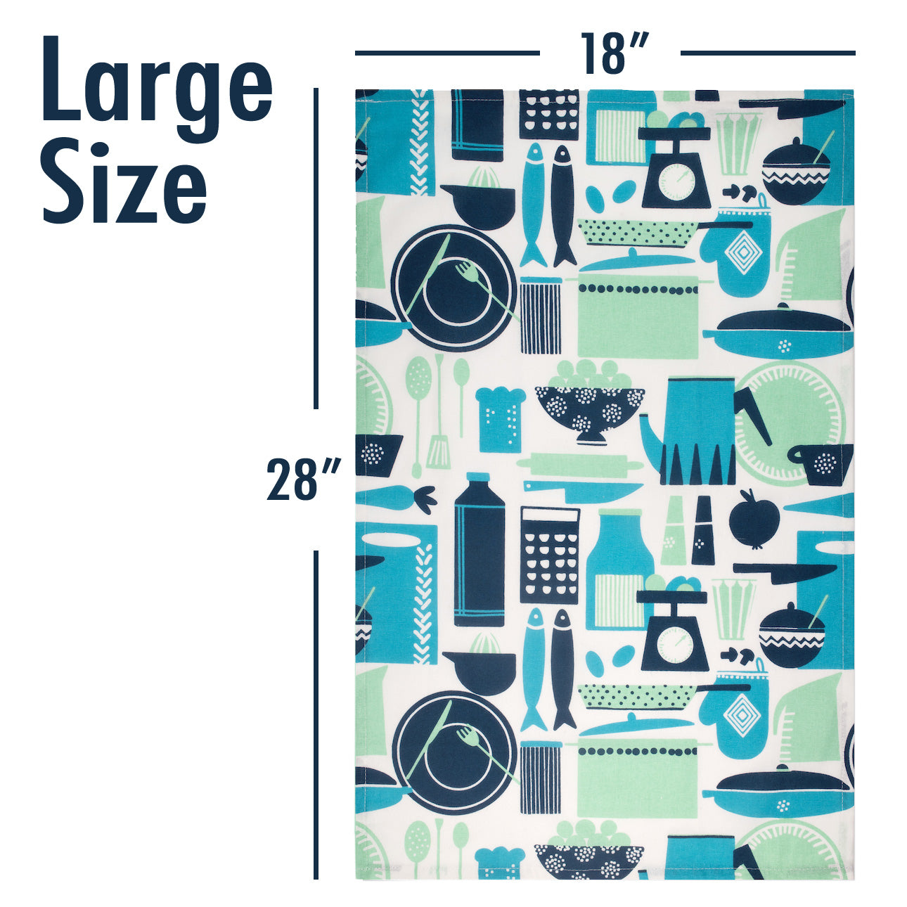 Tag Set of 4 Blue Dish Towels