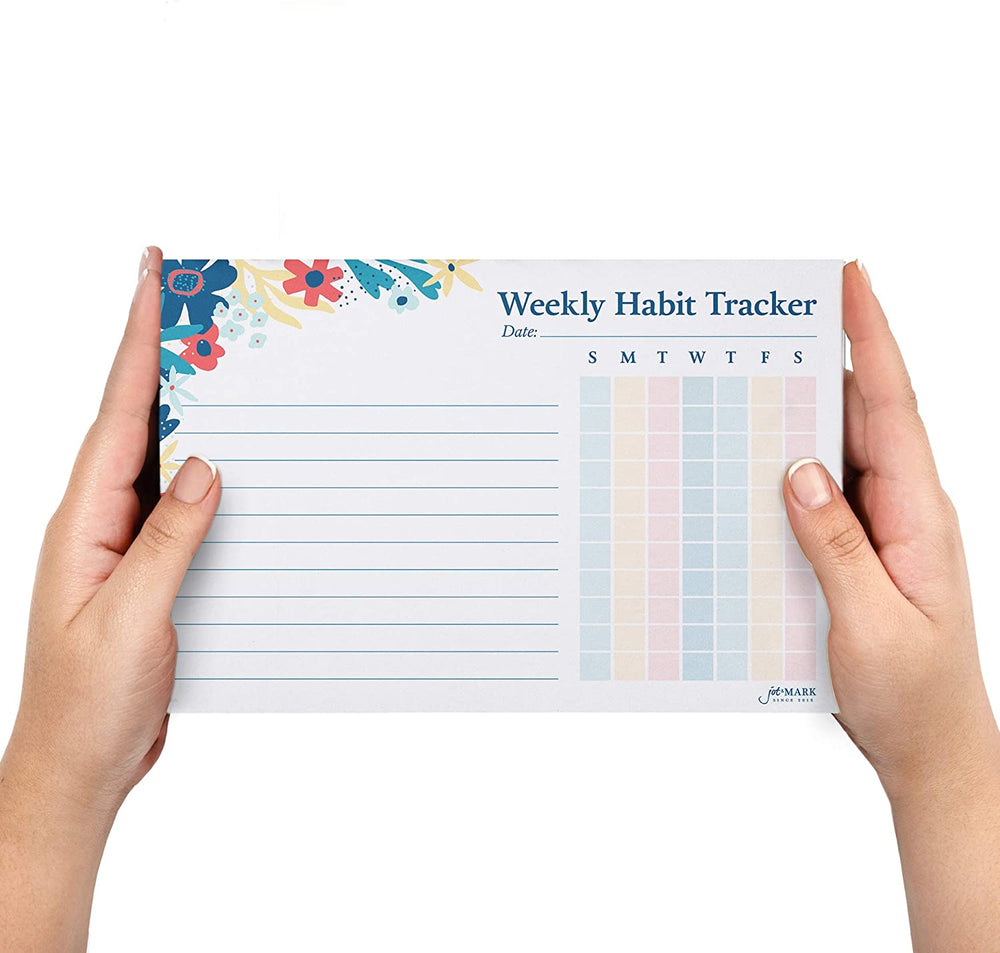 Weekly Habit Tracker Notepad (Seaside Floral)