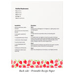 Recipe Binder Kit 8.5x11 (Strawberry Wilds) - Full-Page with Clear Protective Sleeves and Color Printing Paper for Family Recipes
