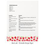 Recipe Binder Protective Sleeves and Printed Paper 8.5" x 11" Expansion Pack (Strawberry Wilds)