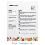 Recipe Binder Protective Sleeves and Printed Paper 8.5" x 11" Expansion Pack (Tropical Floral)